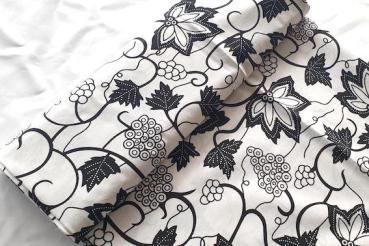 BLACK WHITE AUTUMN Waxprint Stoff